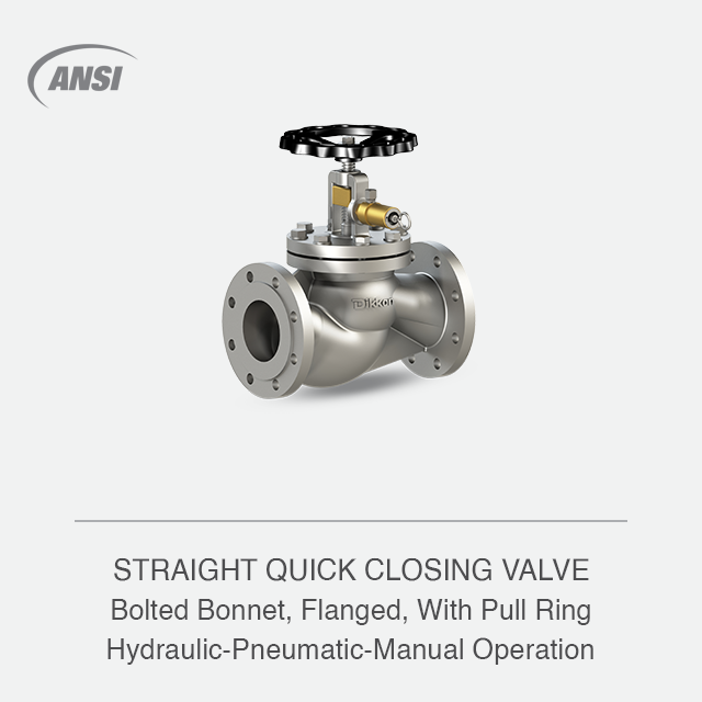 STRAIGHT QUICK CLOSING VALVE